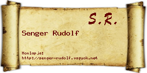 Senger Rudolf névjegykártya