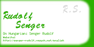 rudolf senger business card